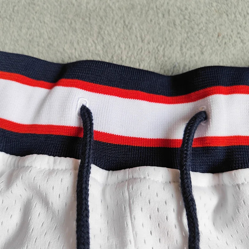 MM MASMIG White 1992 USA Dream Team Embroideried Basketball Shorts with Pockets